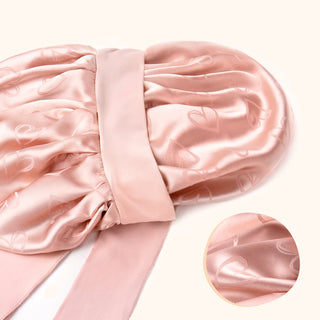 Jaquard Satin Bonnets | Pink Heart