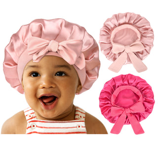 Kids Satin Bonnet| Baby Pink+Hot Pink