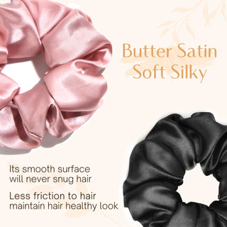 Large  Satin Hair Scrunchies Colorful Set