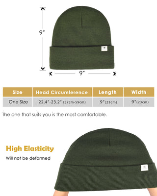 Satin Lined Winter Beanie Hat| Black，Green