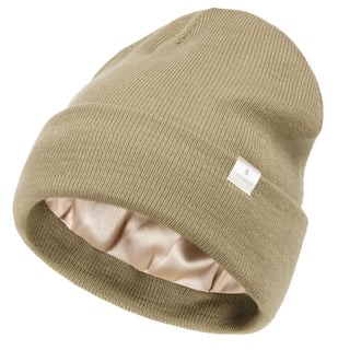 Satin Lined Winter Beanie Hat| Treegreen