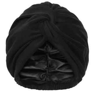 Satin Lined Knotted Turban| Black