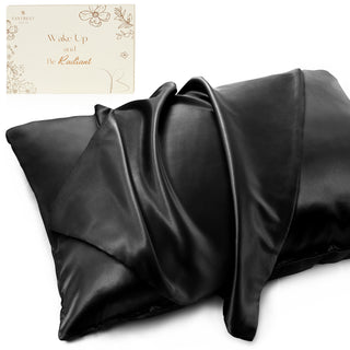 Butter Satin Pillowcases 2 Pack Set| Immersive Black