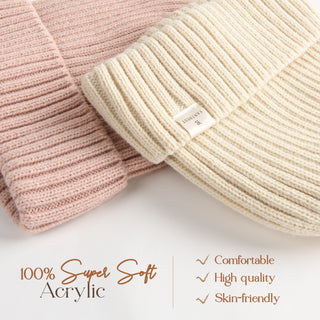 Satin Lined Winter Beanie Hat| Beige