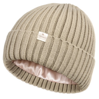 Satin Lined Winter Beanie Hat| Ash Grey