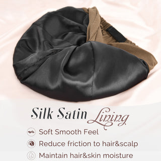 Satin Lined Knotted Turban| Coffee Brown