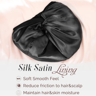 Satin Lined Knotted Turban| Black