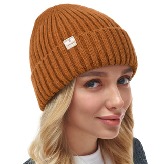 Satin Lined Winter Beanie Hat| Dark Orange