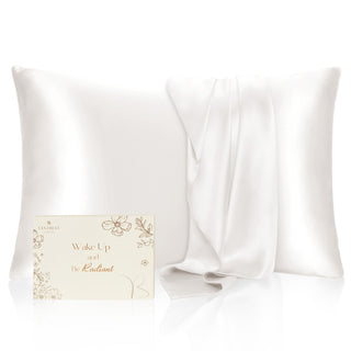 Butter Satin Pillowcases 2 Pack Set| Pure White