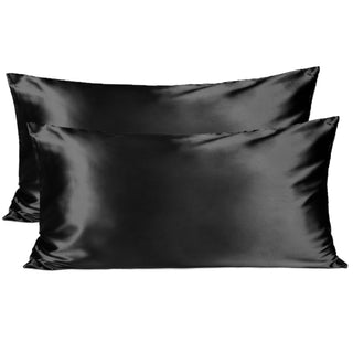 Butter Satin Pillowcases 2 Pack Set| Immersive Black