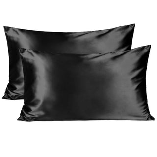 Butter Satin Pillowcases 2 Pack Set| Immersive Black