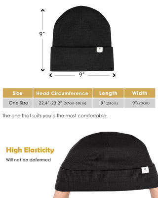 Satin Lined Winter Beanie Hat| Black，Gray