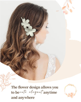 Floral French Concord Flat Hair Clips