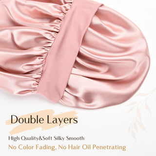 Double Layer Butter Satin Bonnet|  Rose Pink