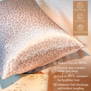 Butter-Satin Pillowcases 2 Pack Set| Pink Leopard