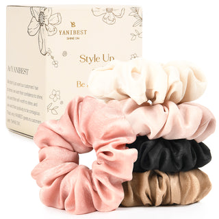 Large Silky Velvet Scrunchies Colorful Set