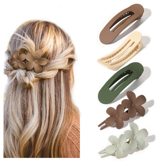 Floral French Concord Flat Hair Clips