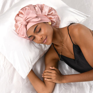 Jaquard Satin Bonnets | Pink Heart