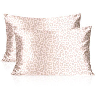 Butter-Satin Pillowcases 2 Pack Set| Pink Leopard