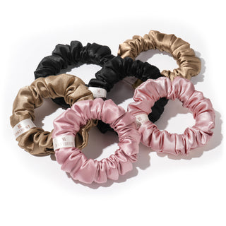 Skinny Satin Hair Scrunchies| Pink Chioce