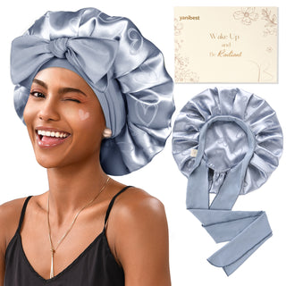 Jaquard Satin Bonnets | Blue Heart