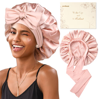 Jaquard Satin Bonnets | Pink Heart