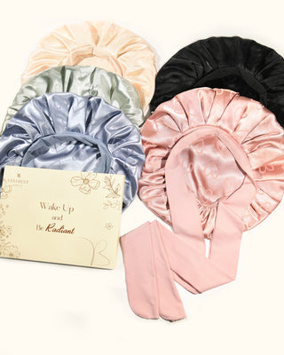 Jaquard Satin Bonnets | Green Heart