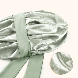 Jaquard Satin Bonnets | Green Heart