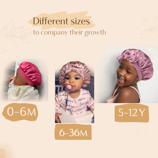 Kids Satin Bonnet| Hot Pink Set