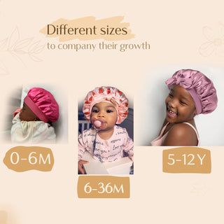 Kids Satin Bonnet-Hot Pink/Strawberry