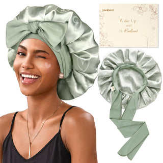 Jaquard Satin Bonnets | Green Heart