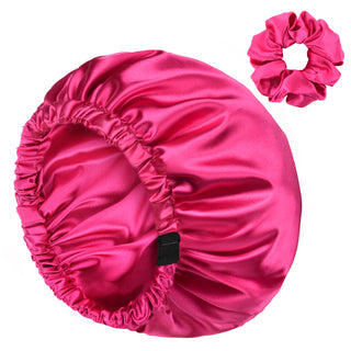 Reversible Satin Bonnet with Scrunchie| Barbie Pink