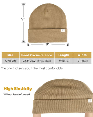 Satin Lined Winter Beanie Hat| Khaki Khaki