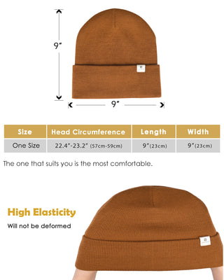 YANIBEST Satin Lined Winter Beanie Hat Caps Being Headwear| Dark Orange