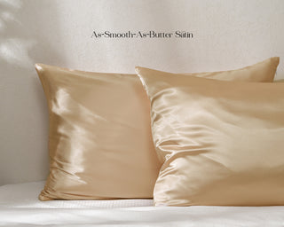 Butter Satin Pillowcases 2 Pack Set| Golden Champagne