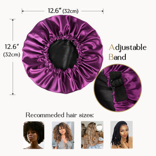 Reversible Satin Bonnet with Scrunchie| Amethyst Purple