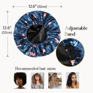 Reversible Satin Bonnet with Scrunchie| Orchid