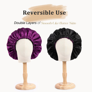 Reversible Satin Bonnet with Scrunchie| Amethyst Purple