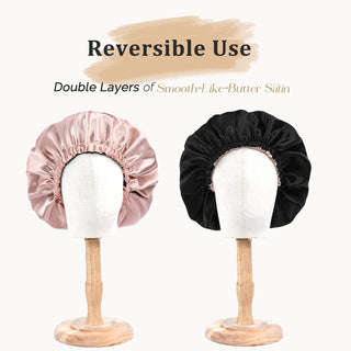 Reversible Satin Bonnet with Scrunchie| Millennial Pink