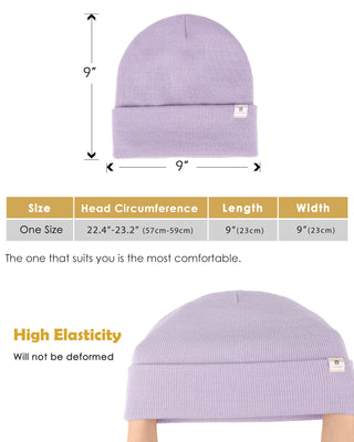 Satin Lined Winter Beanie Hat| Lavender Purple