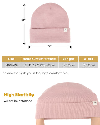 Satin Lined Winter Beanie Hat| Rose Pink