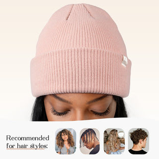 Satin Lined Cuffed Beanie Hat Unisex| Rose Pink