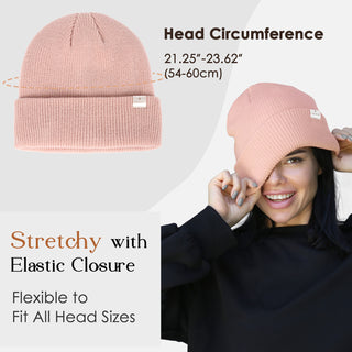 Satin Lined Cuffed Beanie Hat Unisex| Rose Pink