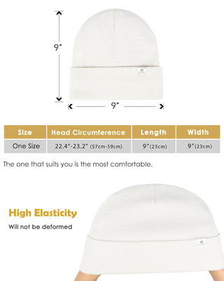 Satin Lined Winter Beanie Hat| Cream White