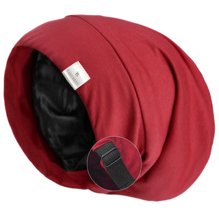 Slouchy Satin Lined Cap| Red