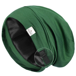 Slouchy Satin Lined Cap| Forest Green