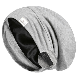 Slouchy Satin Lined Cap| Light Grey