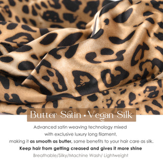 Satin Knotted Turban| Leopard