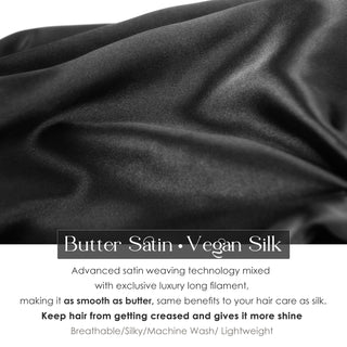 Satin Knotted Turban| Black