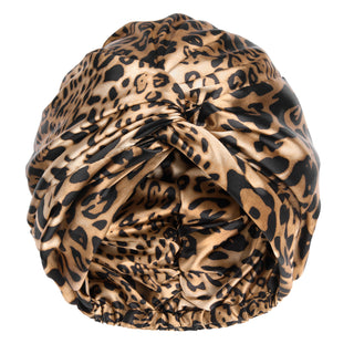 Satin Knotted Turban| Leopard